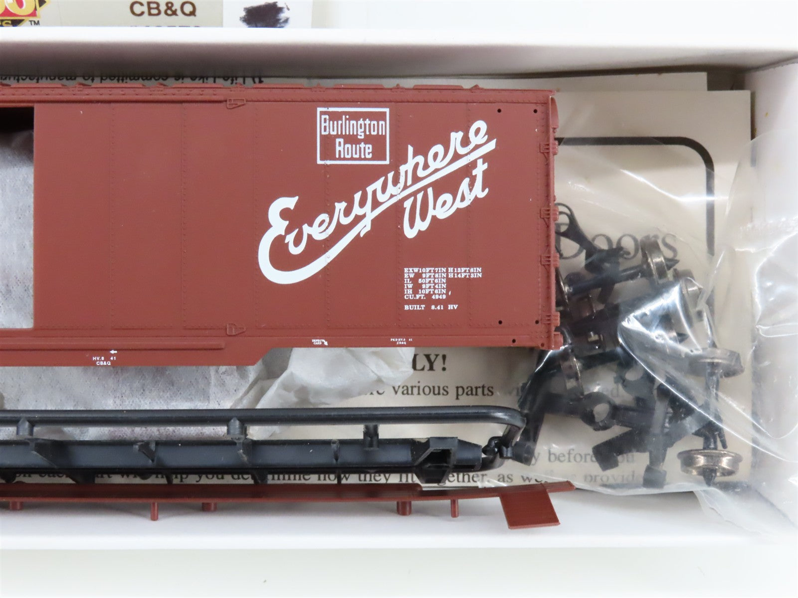 HO Scale PROTO 2000 Chicago, Burlington & Quincy 50' Box Car Unbuilt Kit
