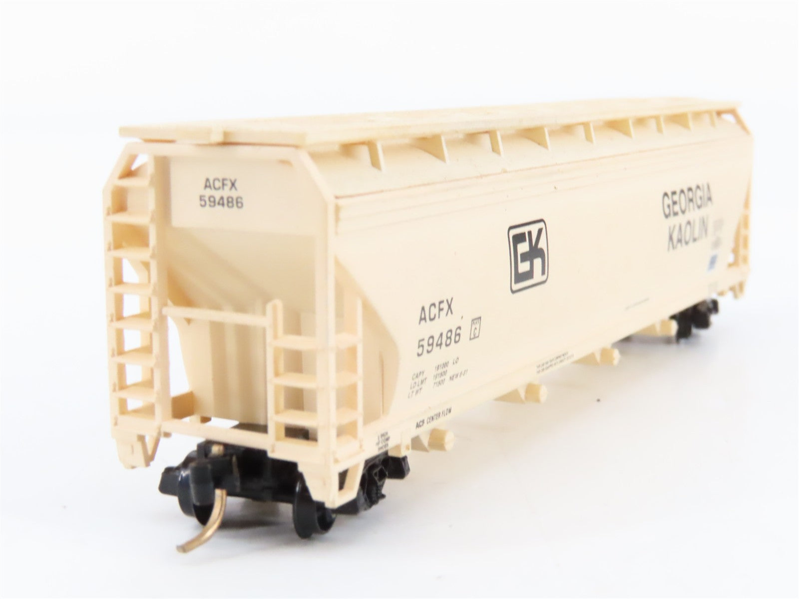 N Scale Atlas 3961 ACFX Georgia Kaolin 4-Bay Centerflow Covered Hopper 59486