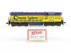 N Scale Atlas 4515 B&O Chessie System SD7 Diesel Locomotive #1826 wDCC
