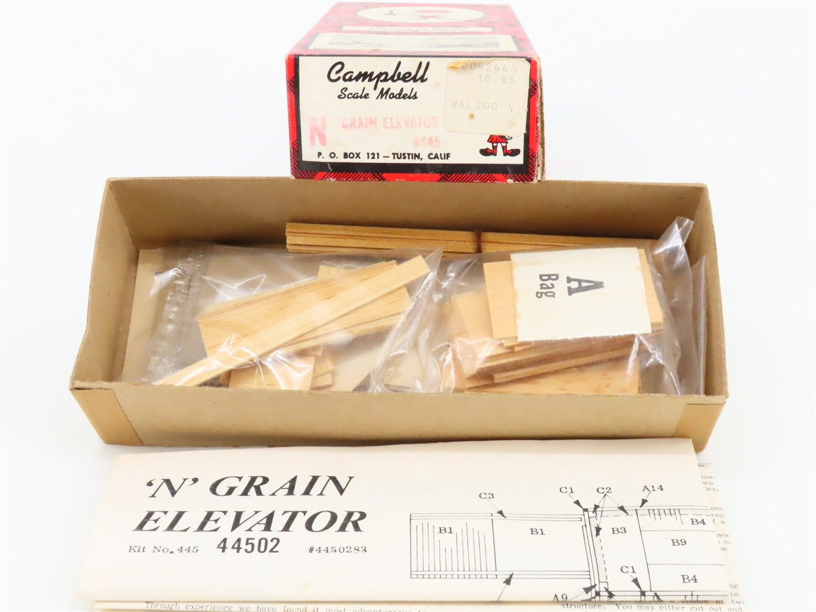 N Scale Campbell 445 Grain Elevator Building Kit