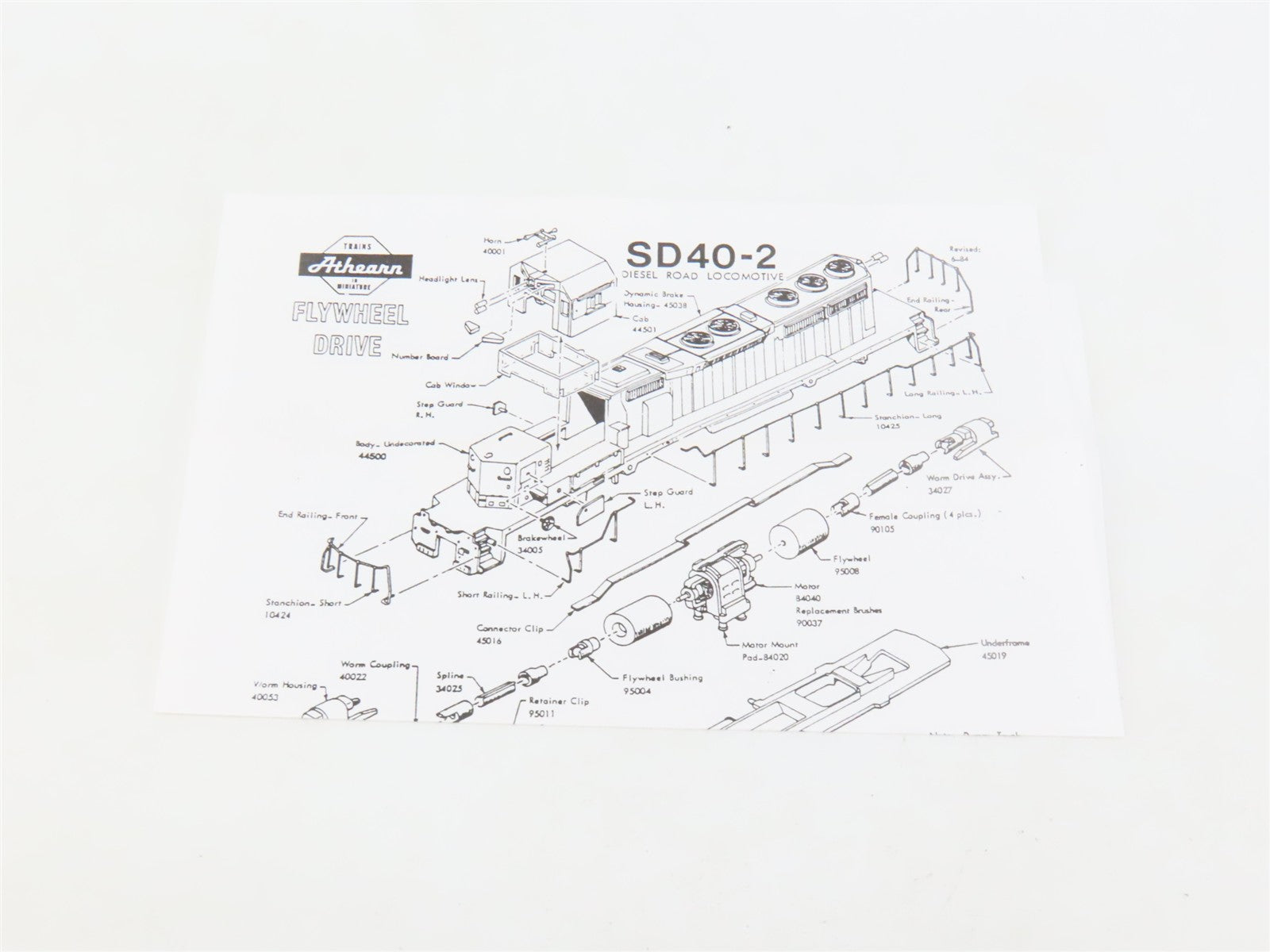 HO Scale Athearn 4412 CP Canadian Pacific SD40-2 Diesel Locomotive #6057