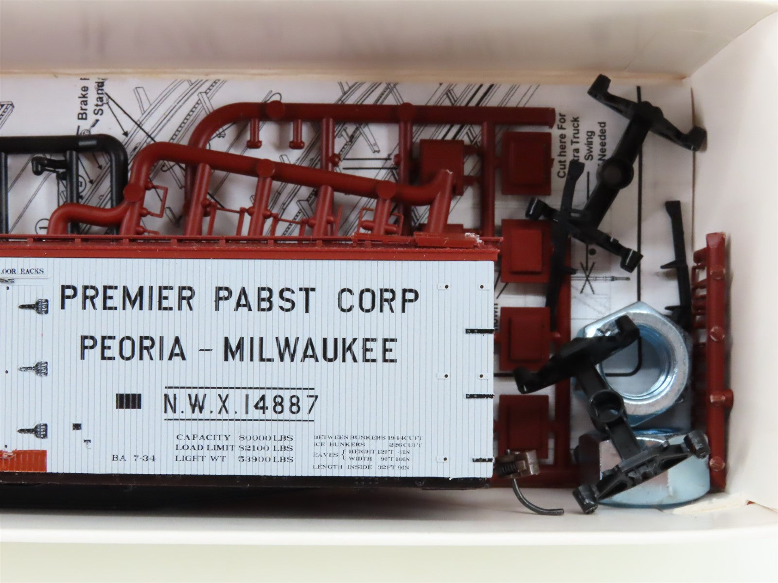 HO Branchline Blueprint Kit 1209 NWX Pabst Blue Ribbon Beer 40' Reefer #14887