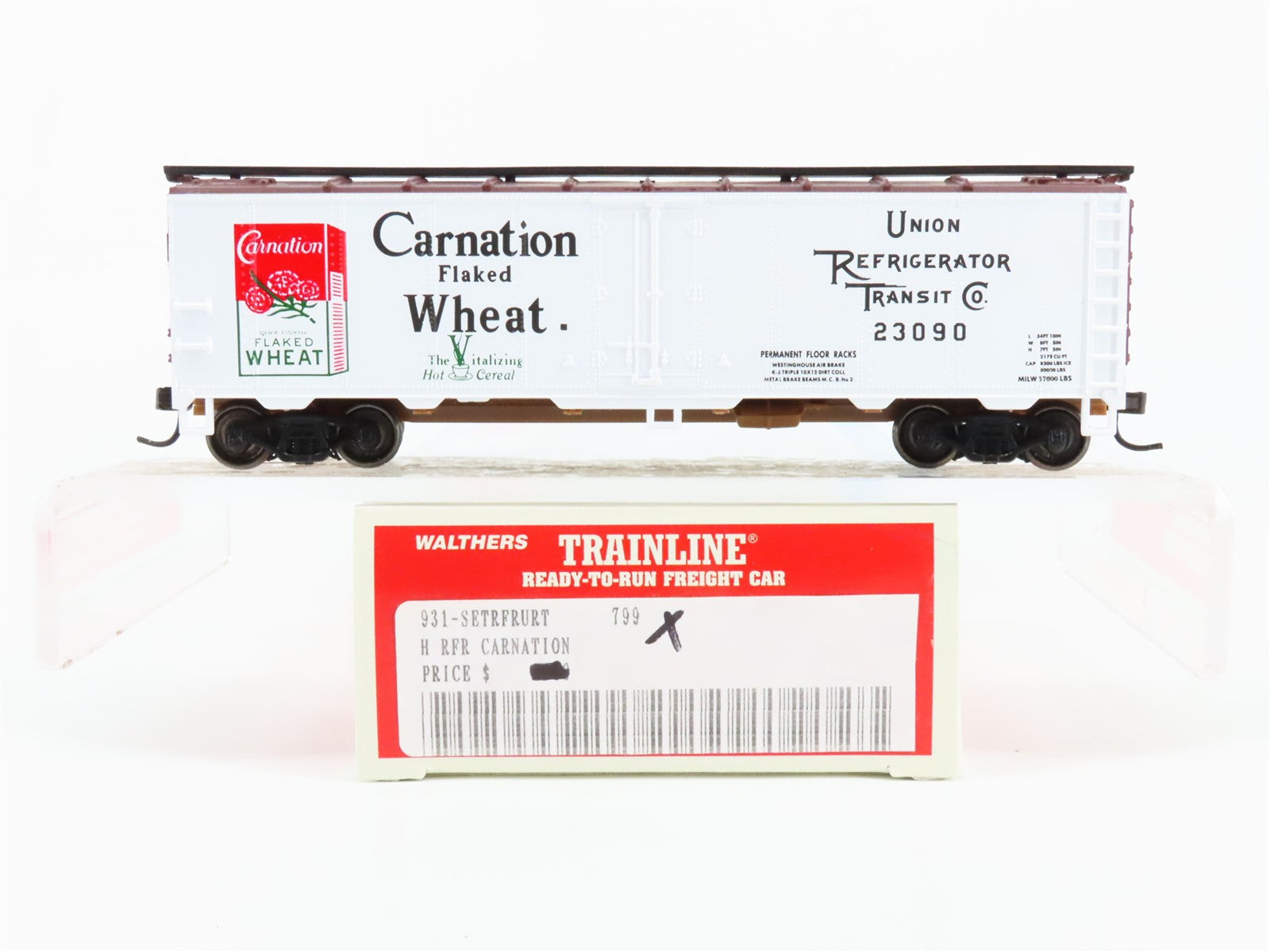 HO Scale Walthers Trainline URTC Carnation Flaked Wheat Reefer #23090