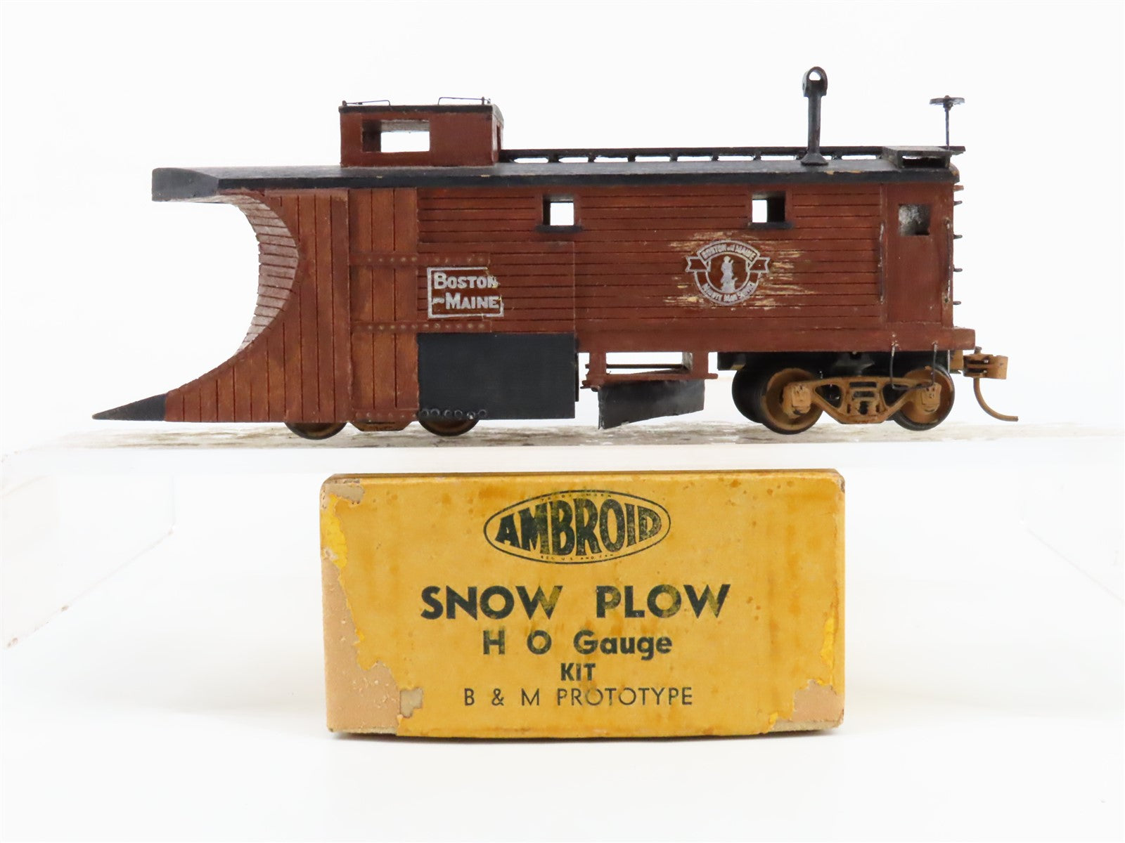 HO Scale Ambroid BM Boston & Maine Minute Man Service Snow Plow #W3715 - CUSTOM
