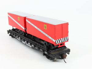 HO Scale Athearn 92368 NH New Haven 50' Flat Car #17211 w/ Two 25' Van Trailers