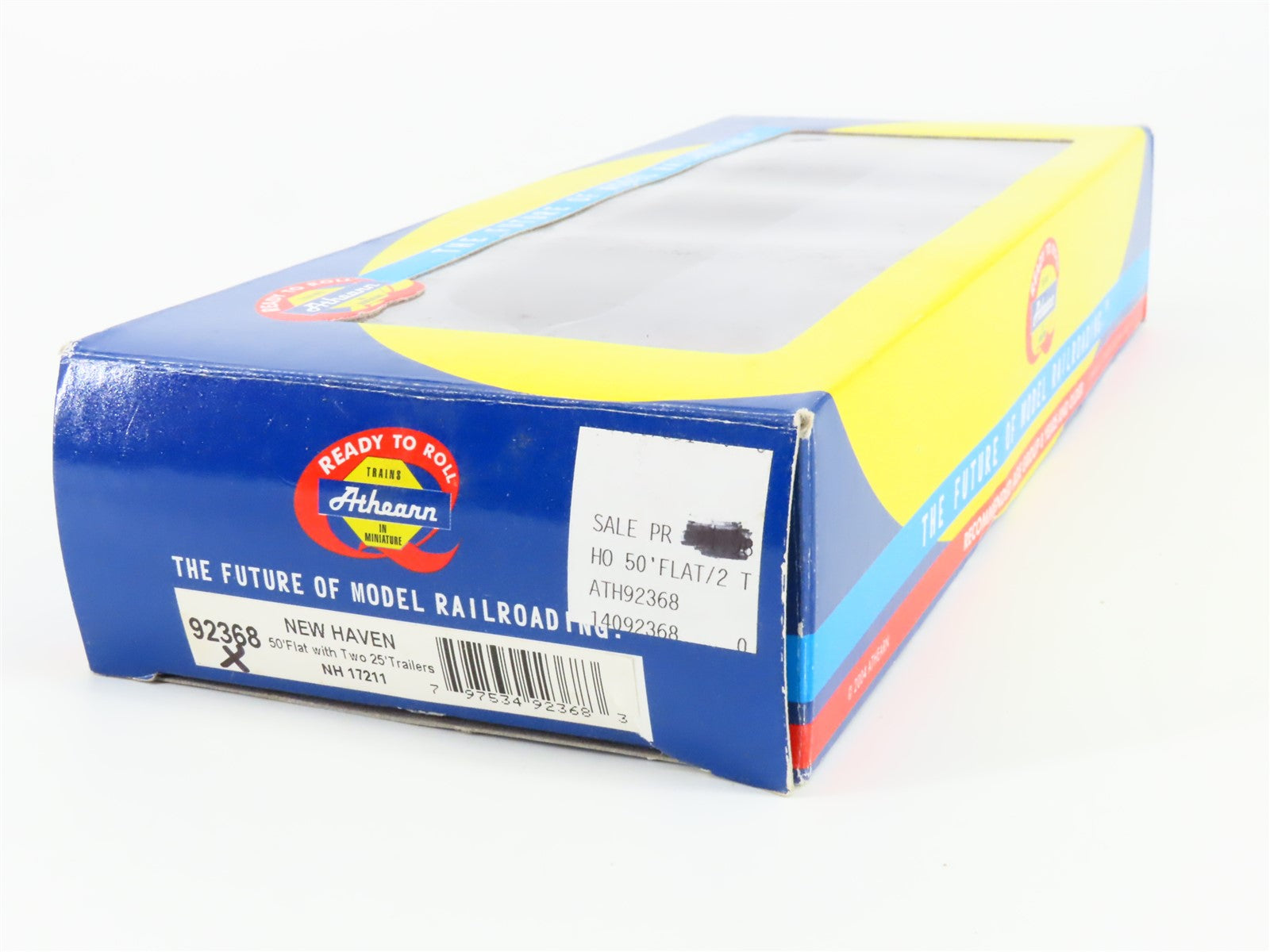 HO Scale Athearn 92368 NH New Haven 50' Flat Car #17211 w/ Two 25' Van Trailers