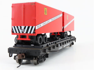 HO Scale Athearn 72368 NH New Haven 50' Flat Car #17222 w/ Two 25' Van Trailers