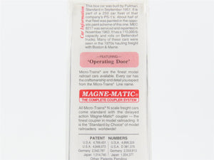 N Scale Micro-Trains 20220 MEC Maine Central 40' Box Car 8217 RTR