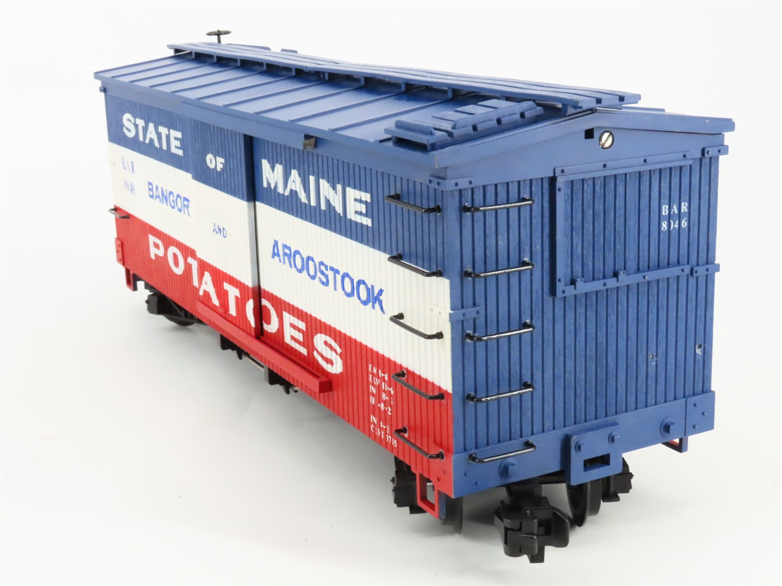 G Scale Ro Trains R1962 BAR State Of Maine Potatoes Box Car #8046