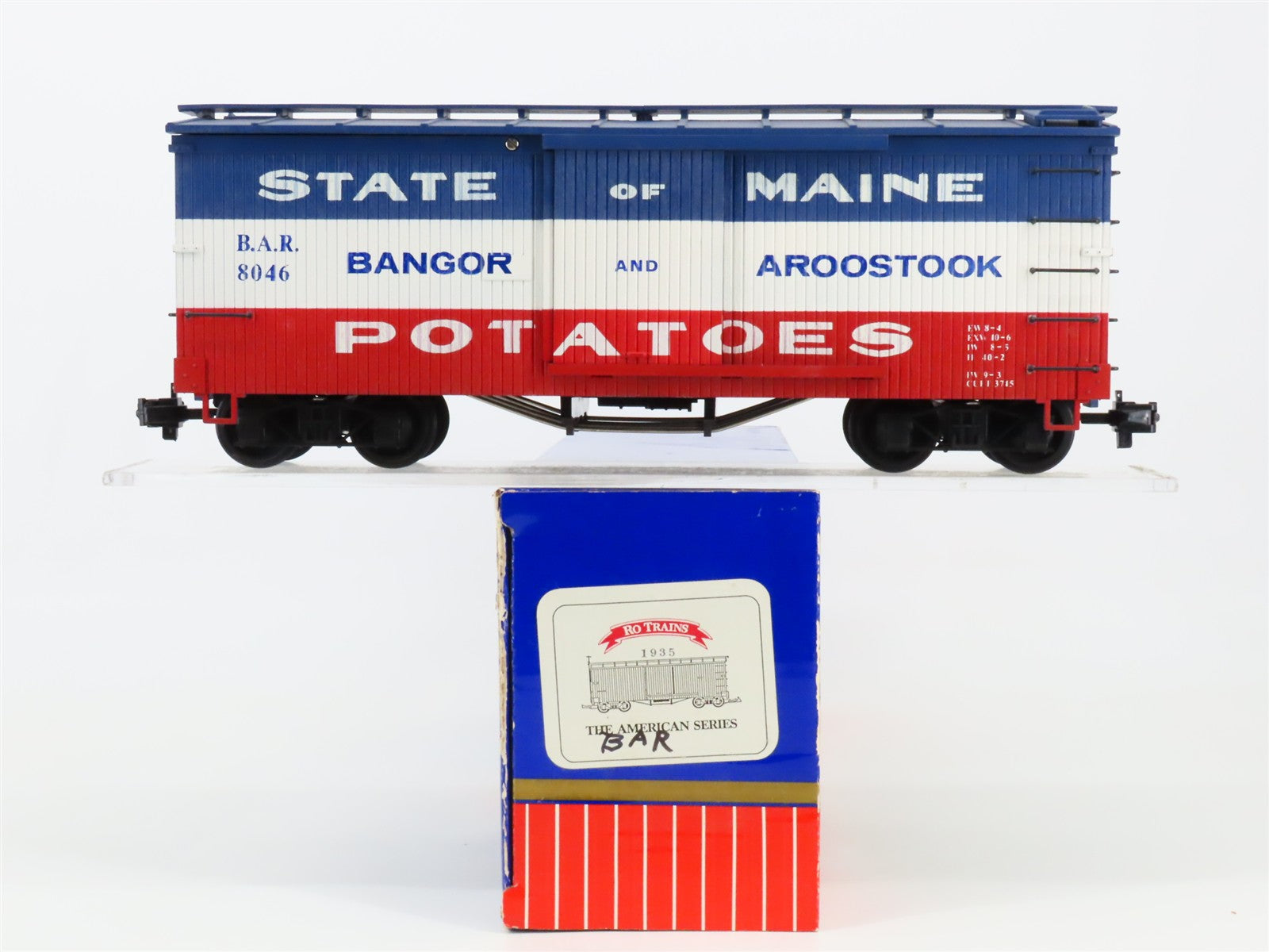 G Scale Ro Trains 1935 The American Series BAR State Of Maine Box Car #8046