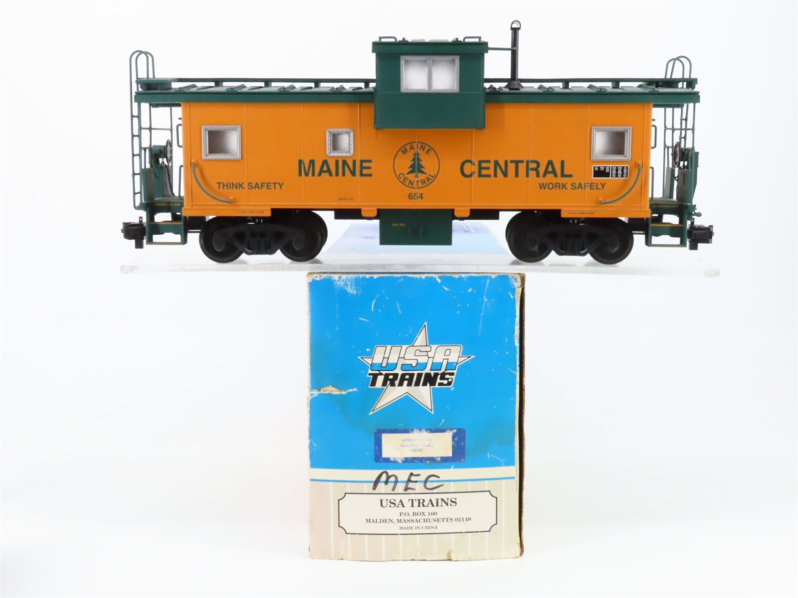 G Scale USA Trains MEC Maine Central Extended Vision Caboose Lighted 654 RTR
