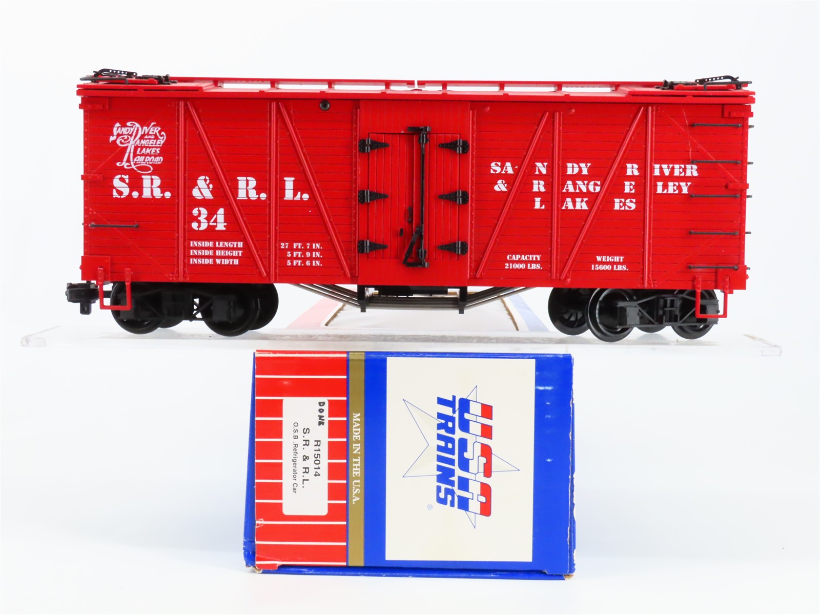 G Scale USA Trains R15014 SR&RL Sandy River & Rangeley Lakes Reefer #34