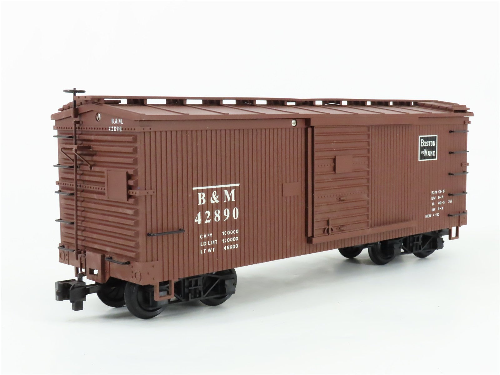 G Scale Charles RO Trains B&M Boston & Maine 40' Box Car 42890 RTR