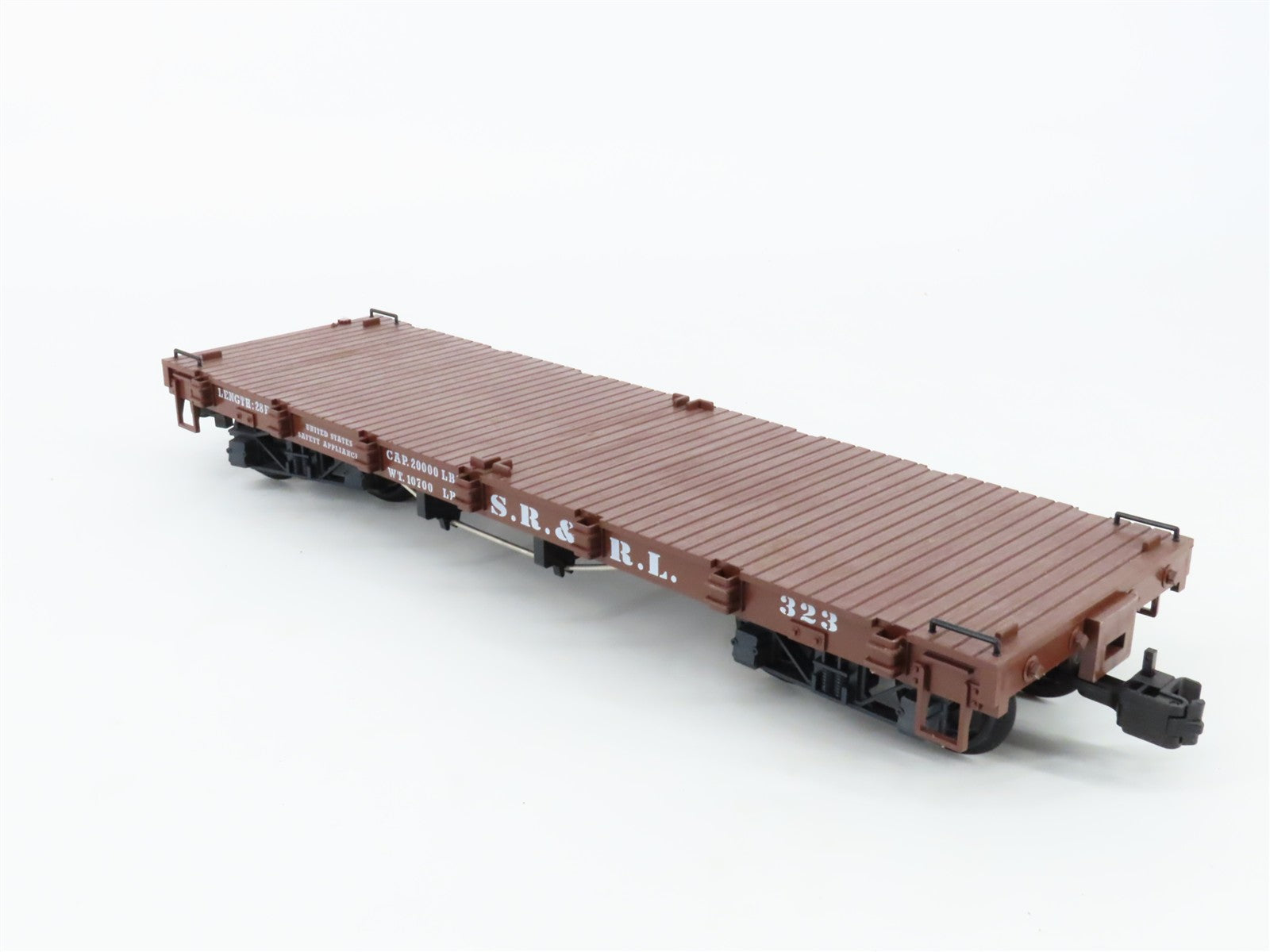 G Scale LGB 41600 Sandy River & Rangeley Lakes 28' Flat Car 2-Pack 323, 329 RTR