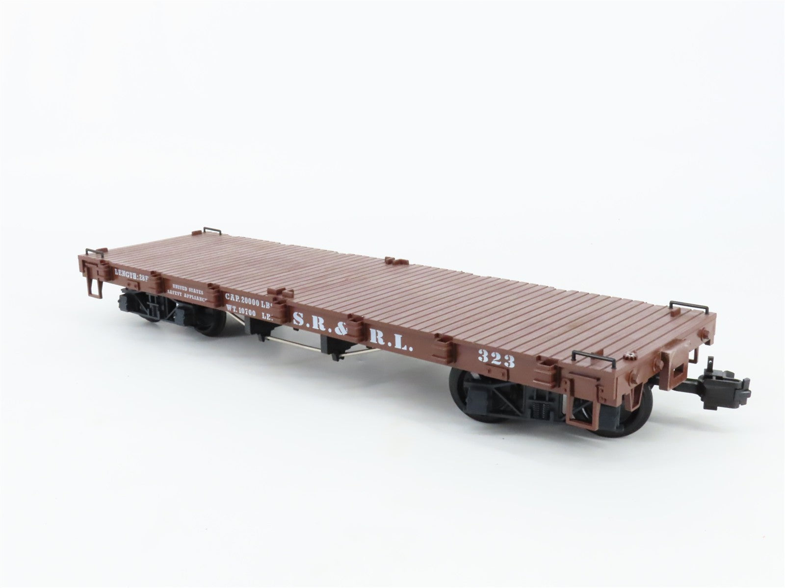 G Scale LGB 41600 Sandy River & Rangeley Lakes 28' Flat Car 2-Pack 323, 329 RTR