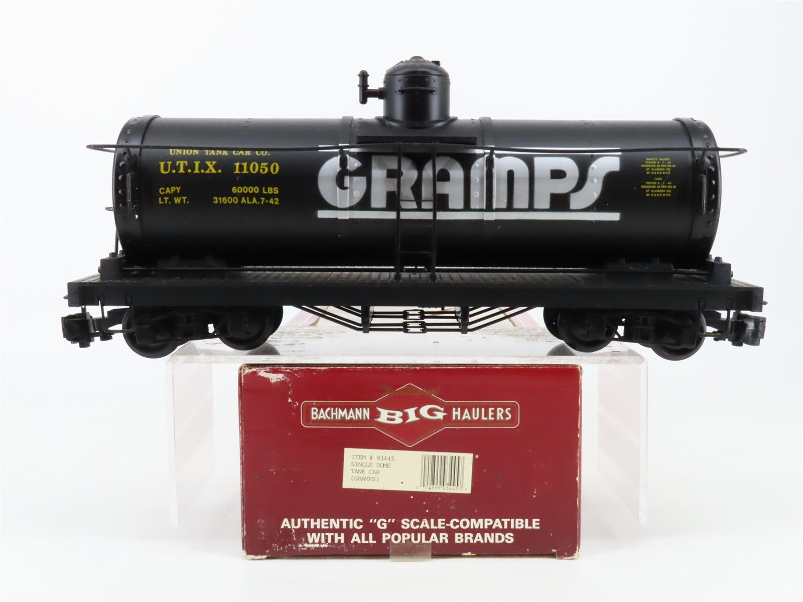 G Scale Bachmann Big Haulers 93445 UTIX Gramps Single Dome Tank Car 11050 RTR