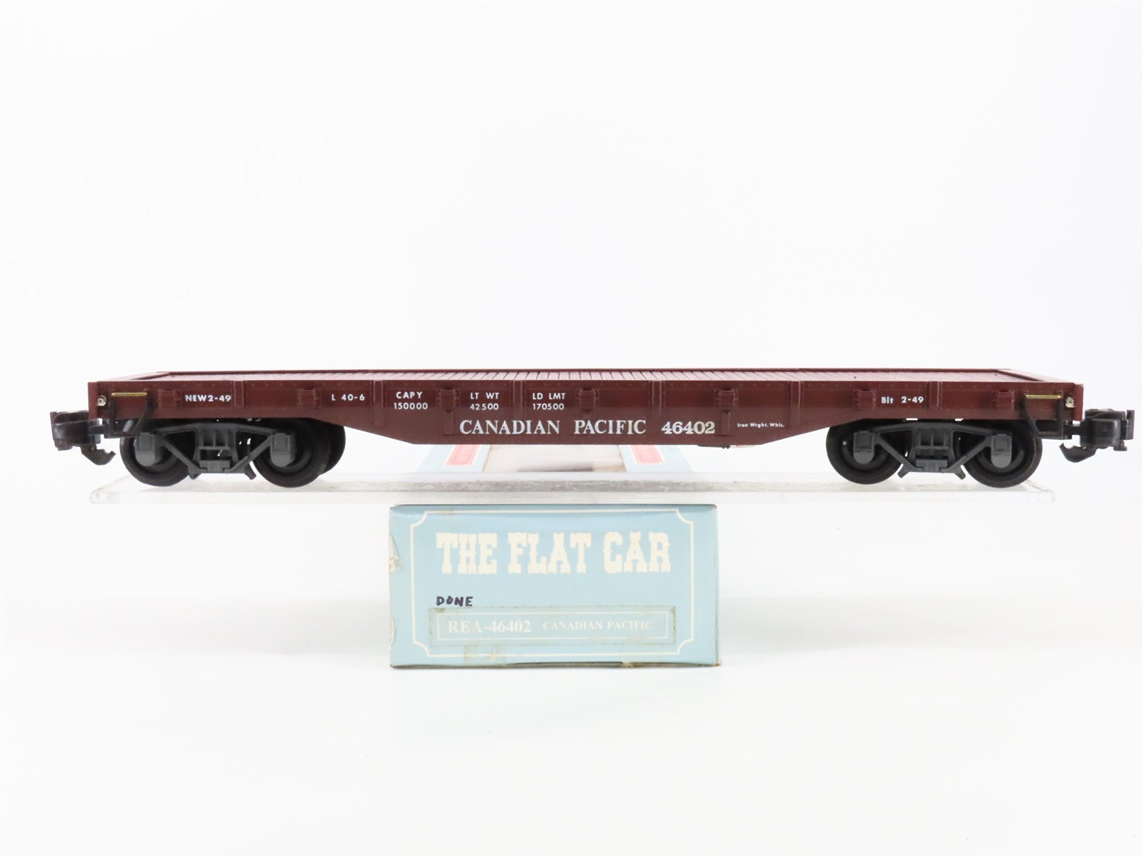 G Scale Aristo-Craft REA-46402 Canadian Pacific 40' Bulkhead Flat Car 46402 RTR