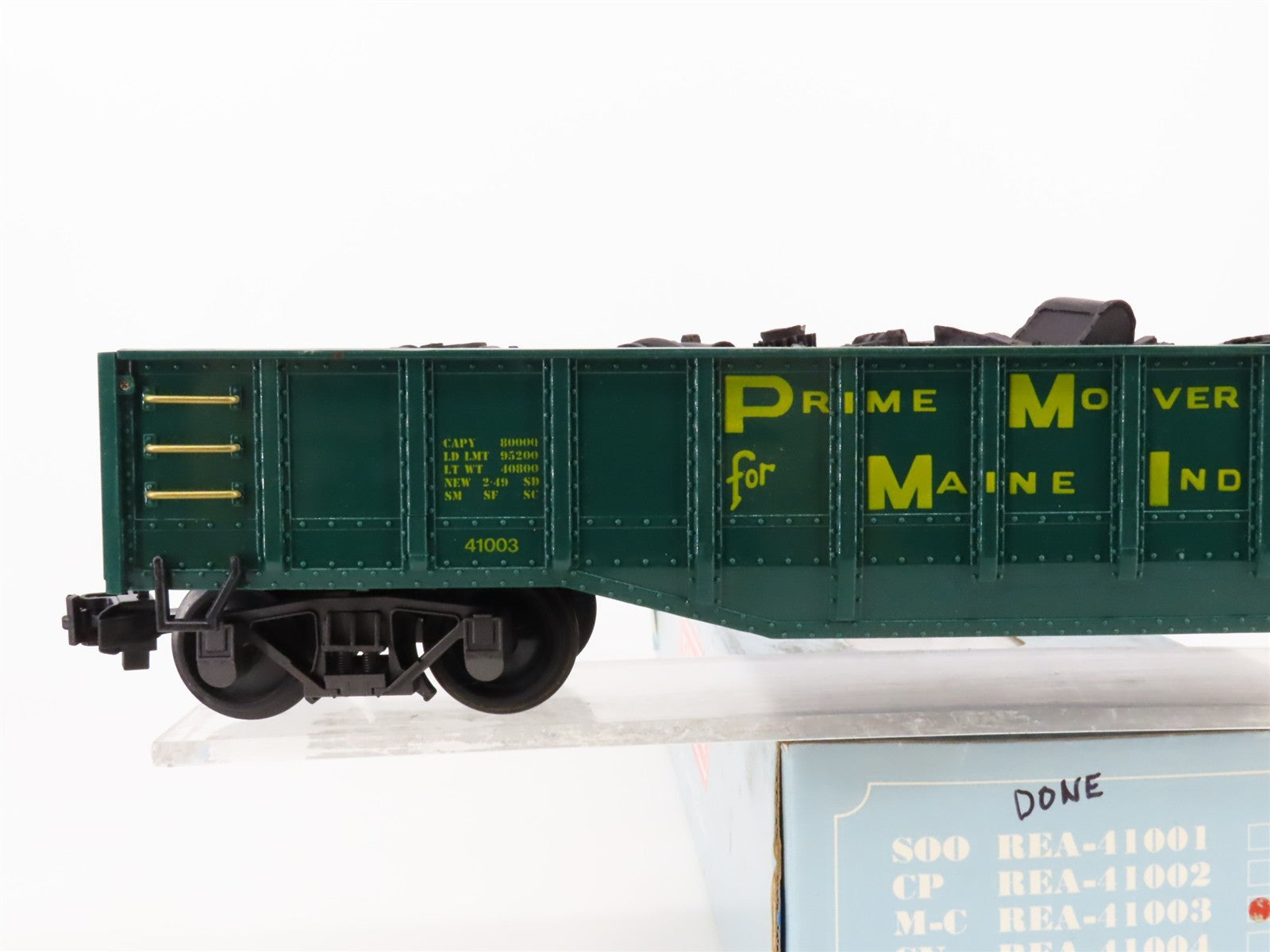 G Scale REA REA-41003 MEC Maine Central Pine Tree Gondola 41003 w/ Load RTR