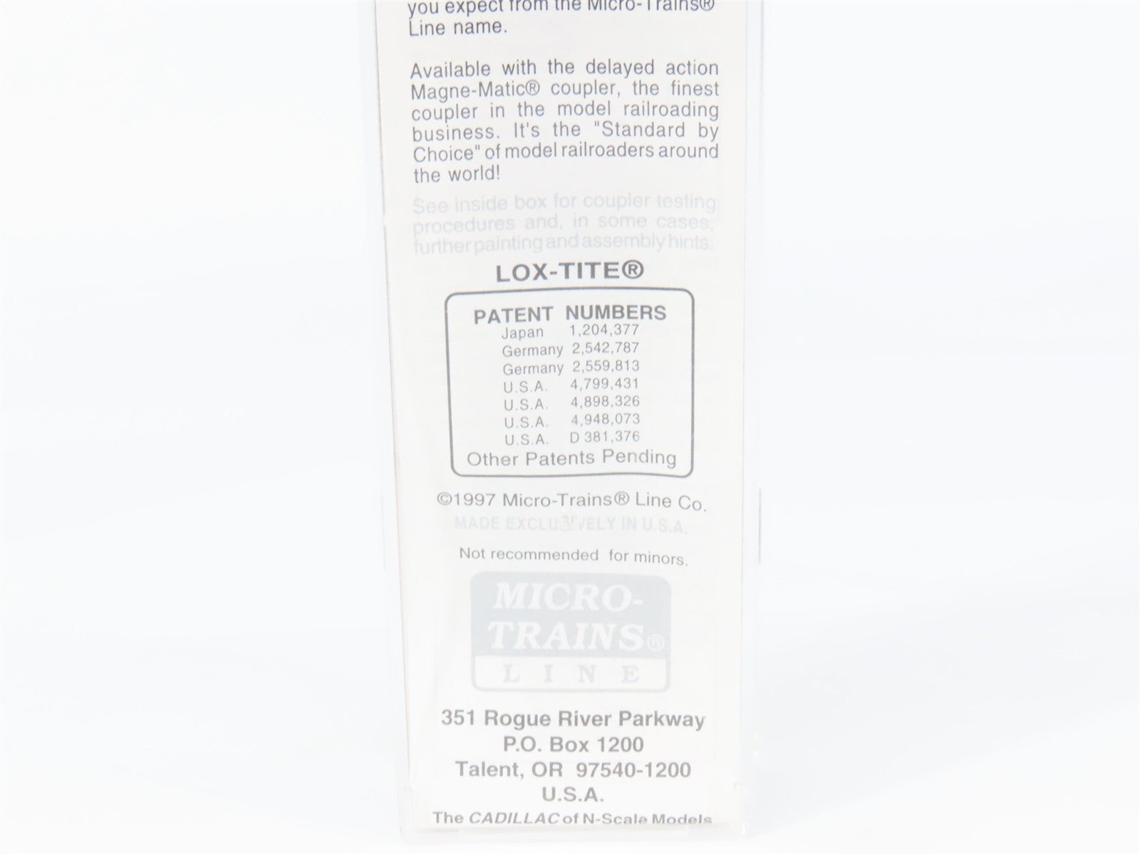 N Scale Micro-Trains 102030 MTL Micro-Trains Line 60' Box Car 1172 RTR