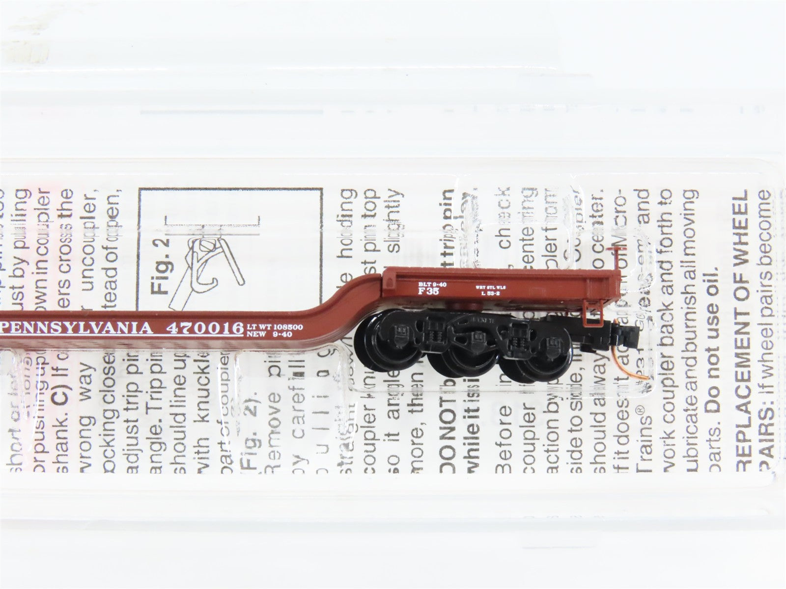 N Scale Micro-Trains MTL 109010 Pennsylvania Railroad Flat Car 470016 RTR