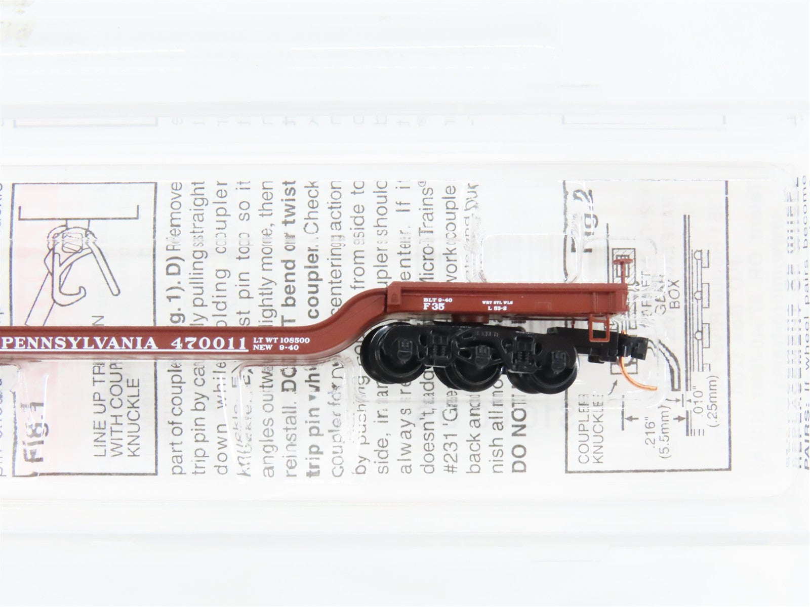 N Scale Micro-Trains MTL 109010 Pennsylvania Railroad Flat Car 470011 RTR