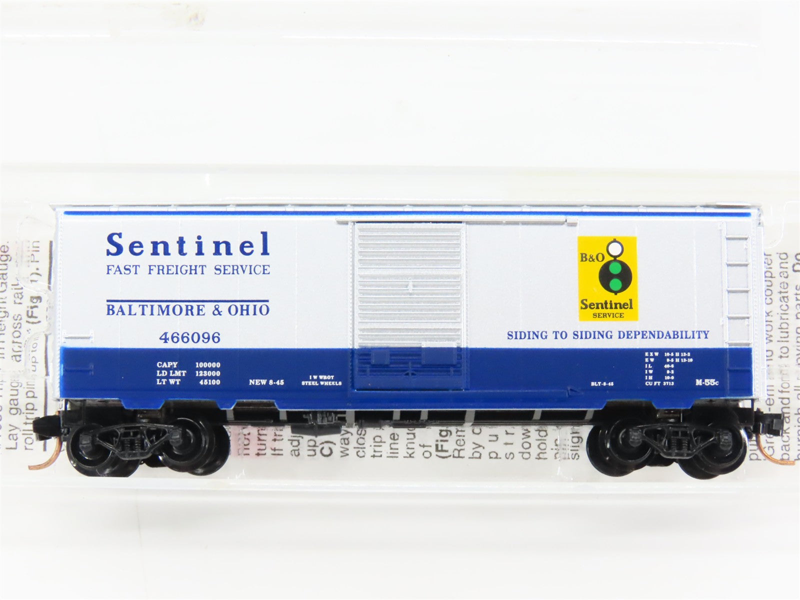 N Scale Micro-Trains MTL 20256 Baltimore & Ohio 40' Standard Box Car 466096 RTR