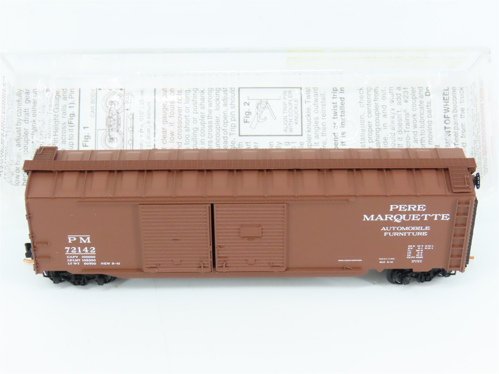 N Scale Micro-Trains MTL 78100 PM Pere Marquette 50' Box Car 72142 RTR