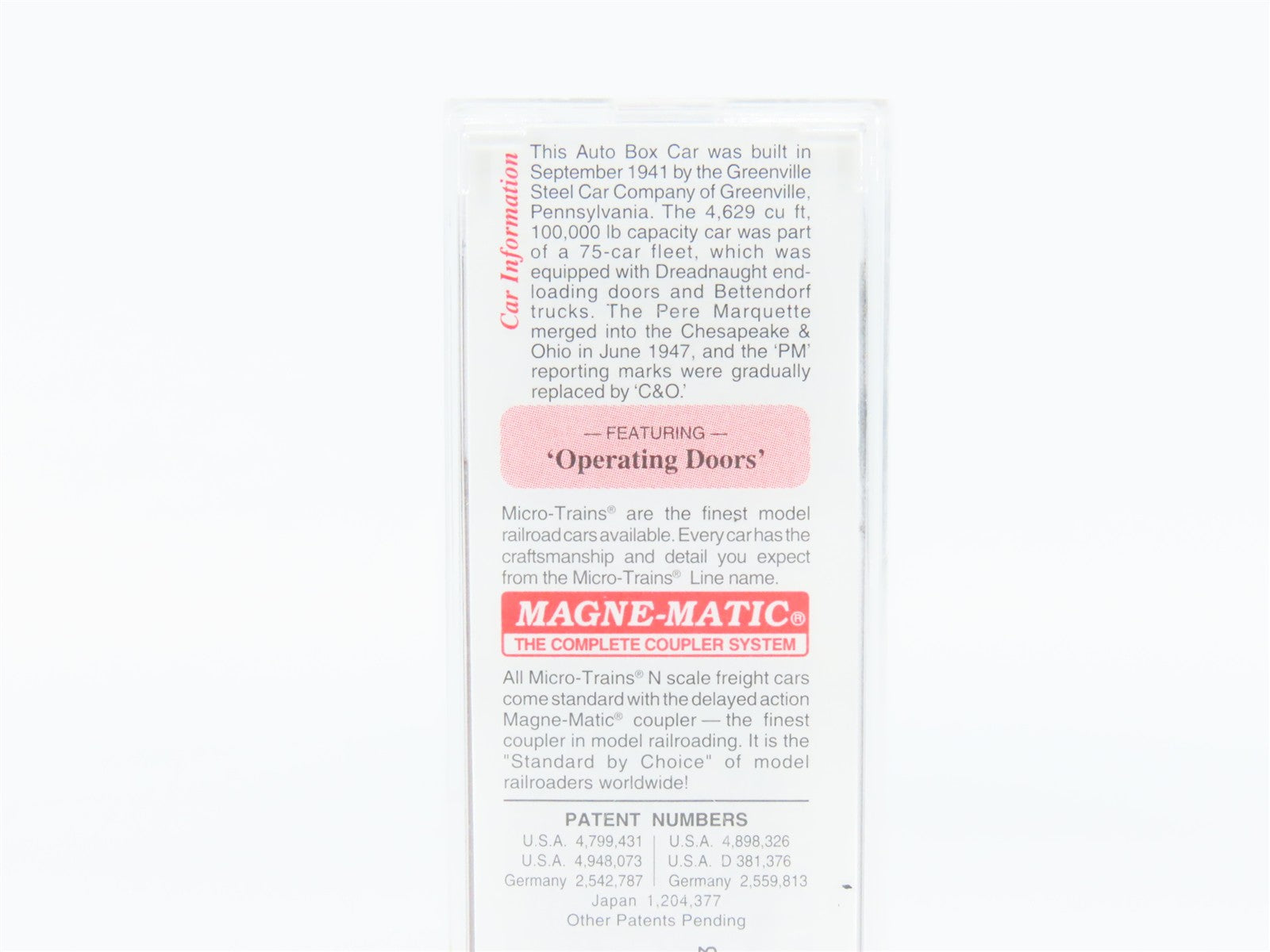 N Scale Micro-Trains MTL 78100 PM Pere Marquette 50' Box Car 72142 RTR