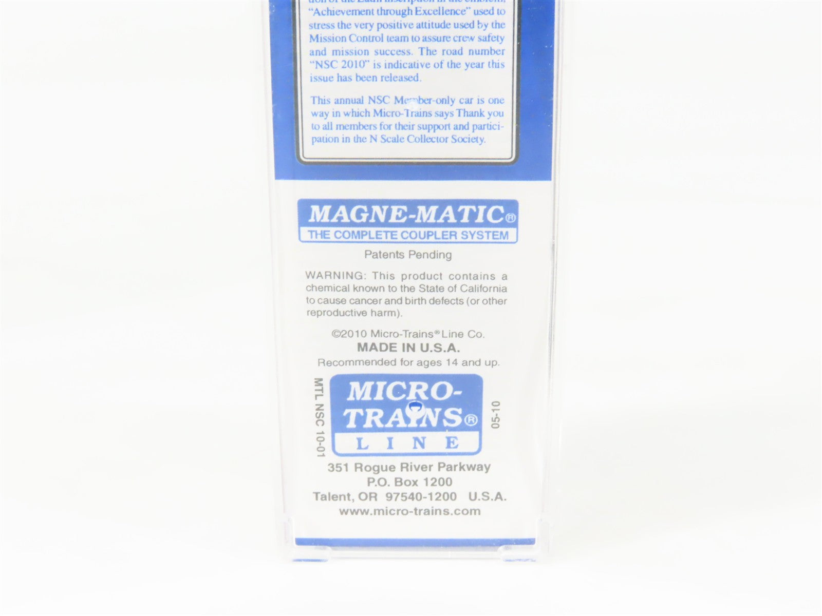 N Scale Micro-Trains MTL MTLNSC10-01 NSC N Scale Collector 40' Box Car 2010 RTR