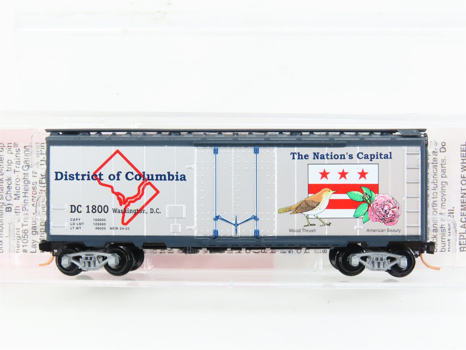 N Scale Micro-Trains MTL 4-03 DC District of Columbia 40' Plug Door Box Car RTR
