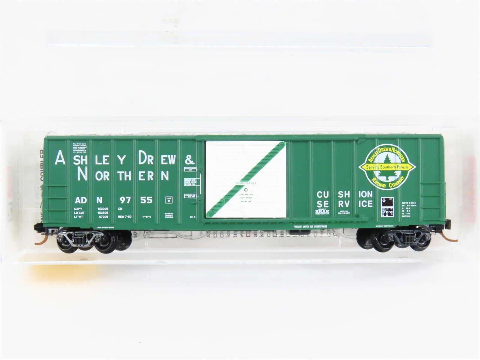 N Scale Micro-Trains MTL 25590 ADN Ashley Drew & Northern 50' Box Car 9755 RTR