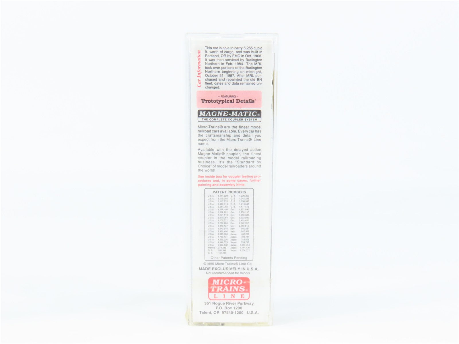 N Scale Micro-Trains MTL 27240 MRL Montana Rail Link 50' Box Car 25058 RTR