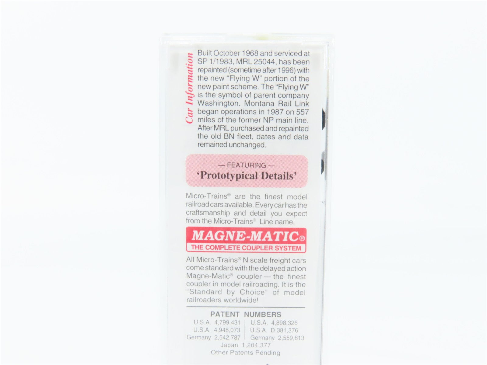 N Scale Micro-Trains MTL 27290 MRL Montana Rail Link 50' Box Car 20030 RTR
