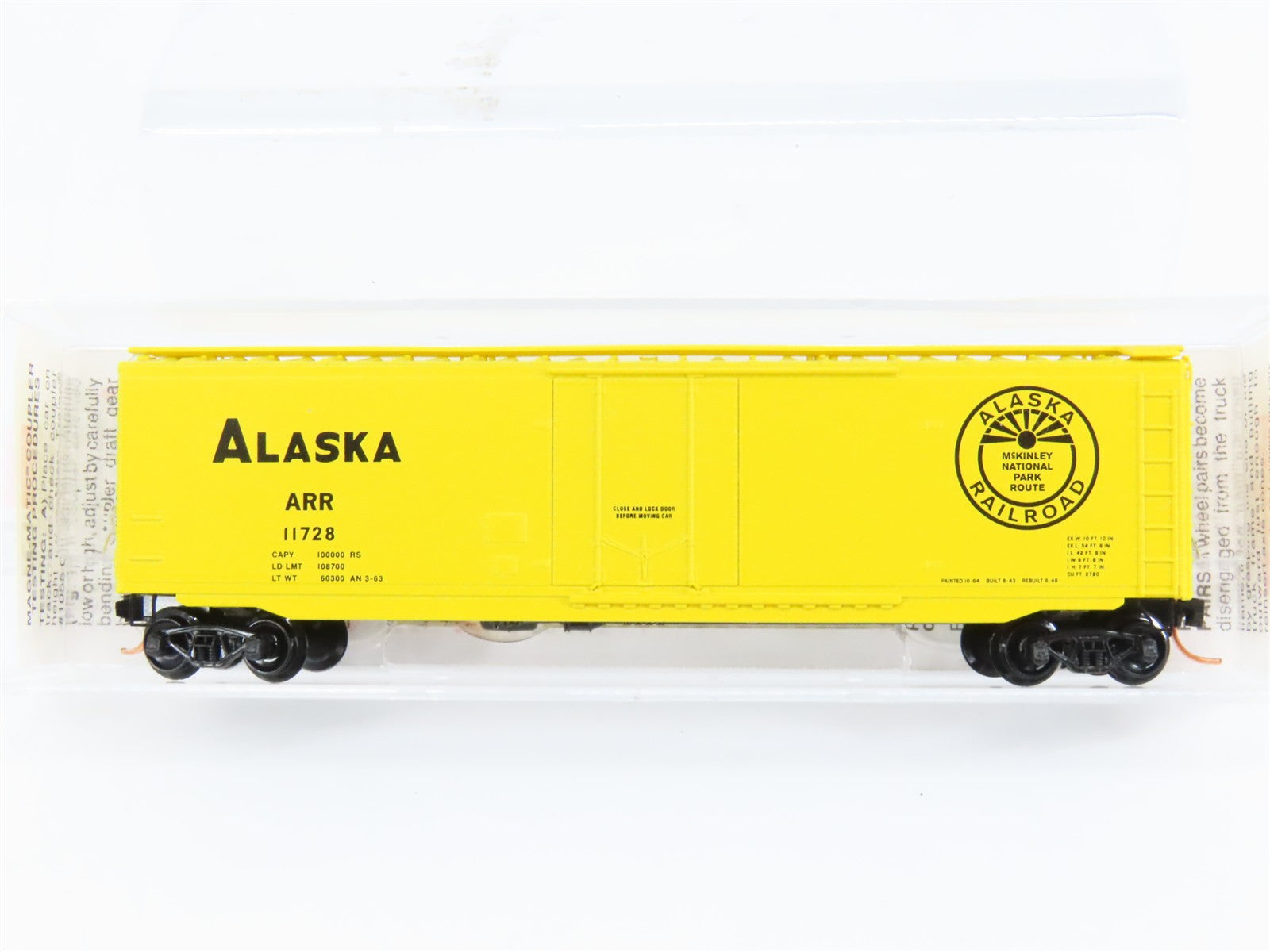 N Scale Micro-Trains MTL 32100 ARR Alaska Railroad 50' Plug Door Box Car RTR