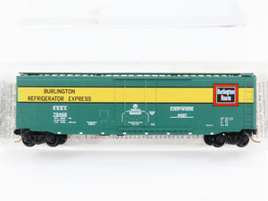 N Scale Micro-Trains MTL 32090 Burlington Refrigerator Express 50' Box Car RTR