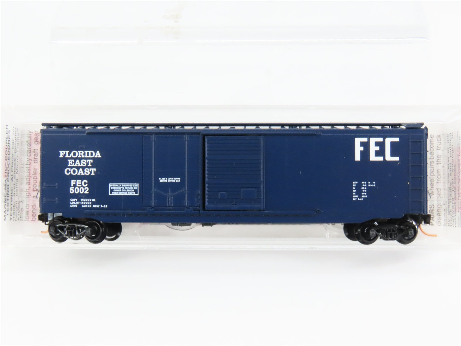N Scale Micro-Trains MTL 33080 FEC Florida East Coast 50' Box Car 5002 RTR
