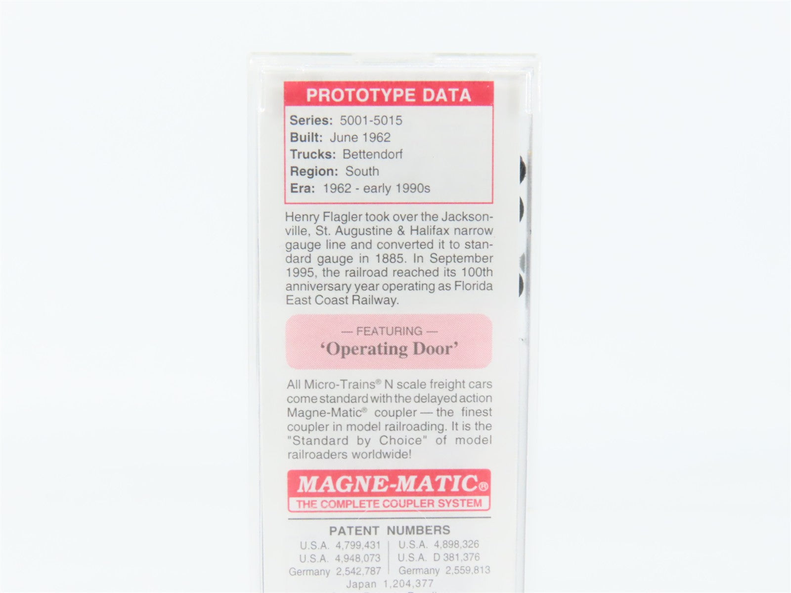 N Scale Micro-Trains MTL 33080 FEC Florida East Coast 50' Box Car 5002 RTR