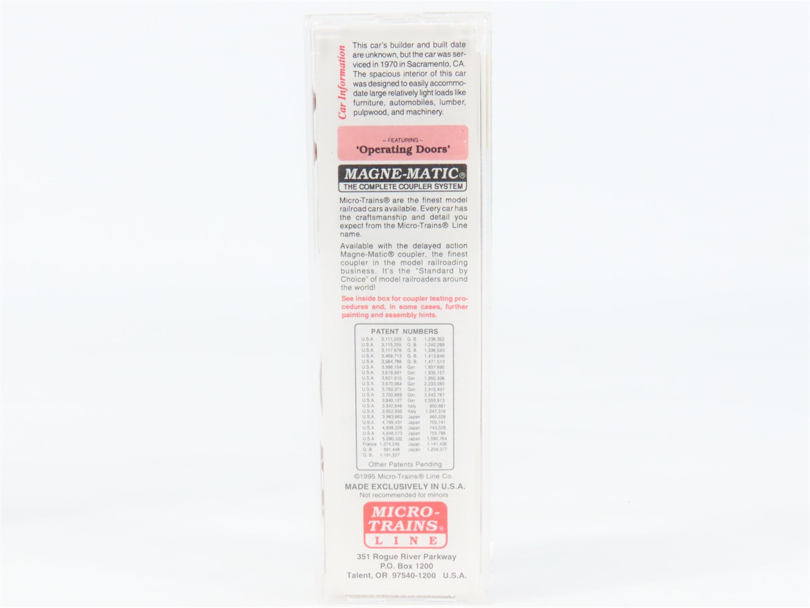 N Scale Micro-Trains MTL 34050 SP Southern Pacific 50' Box Car 670225 RTR