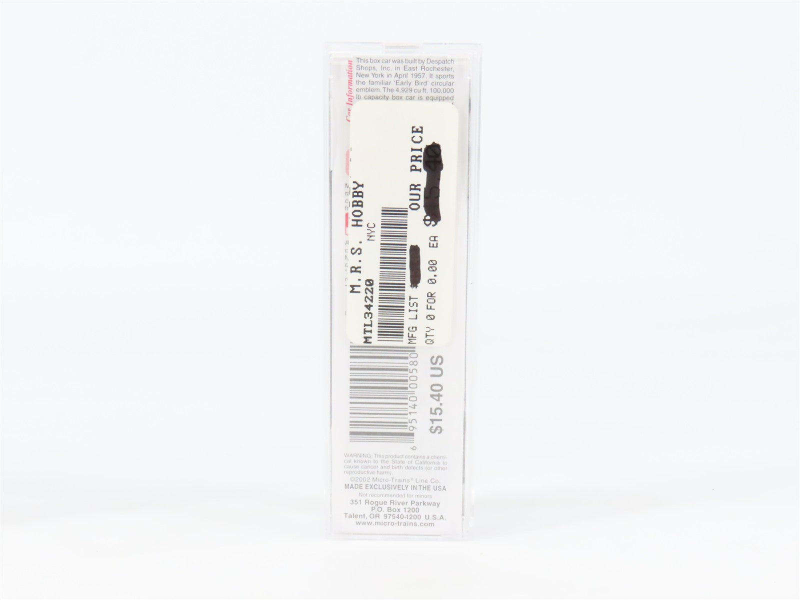 N Scale Micro-Trains MTL 34220 NYC New York Central 50' Box Car 47044 RTR