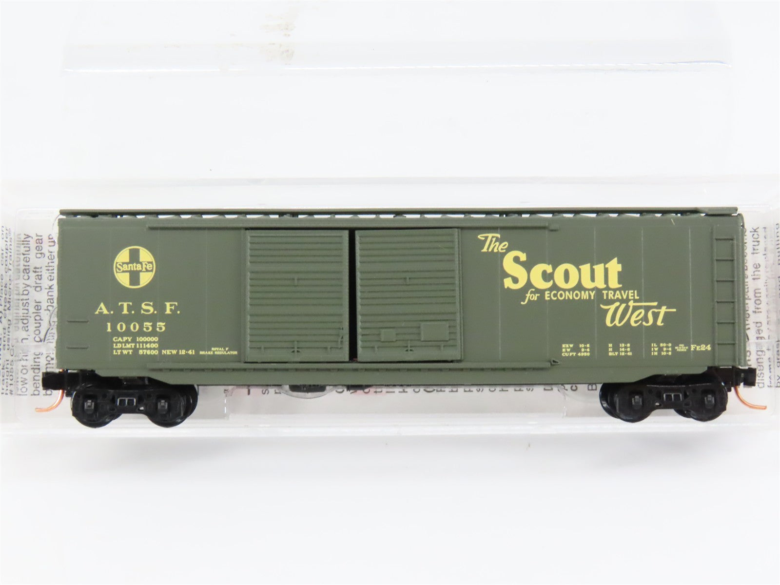 N Scale Micro-Trains MTL 34270 ATSF Santa Fe "The Scout West" 50' Box Car #10055