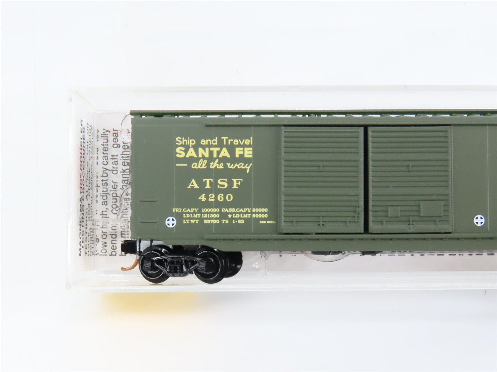N Scale Micro-Trains MTL 34240 ATSF Santa Fe 50' Double Door Box Car 4260 RTR