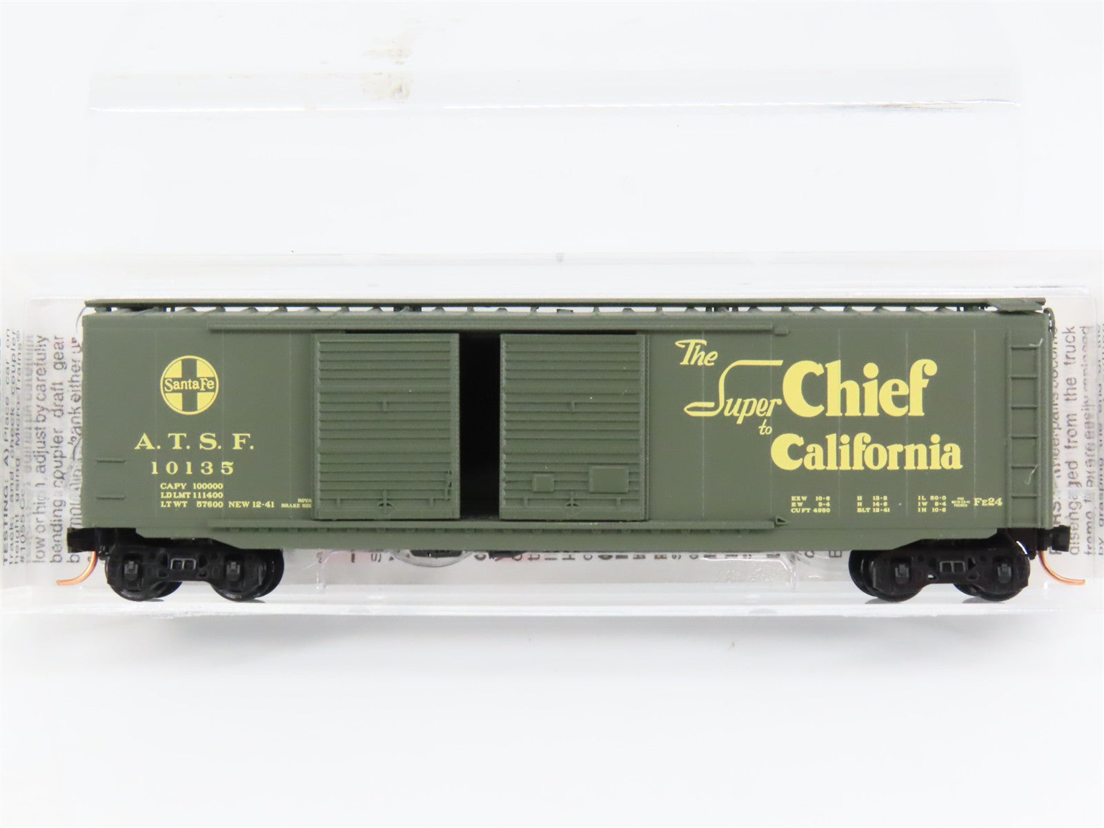N Scale Micro-Trains MTL 34290 ATSF Santa Fe Super Chief 50' Box Car 10135 RTR