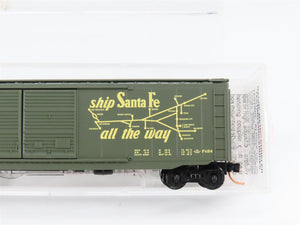 N Scale Micro-Trains MTL 34300 ATSF Santa Fe 50' The Chief West Boxcar 10197 RTR