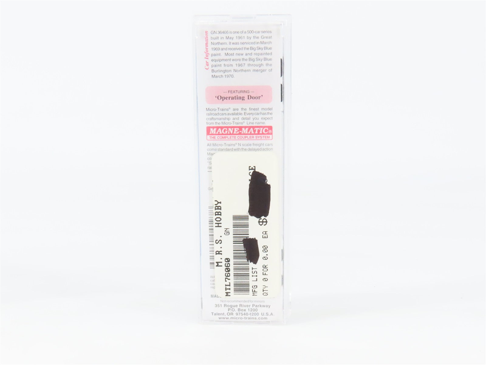 N Scale Micro-Trains MTL 76060 GN Great Northern 50' Box Car 36466 RTR