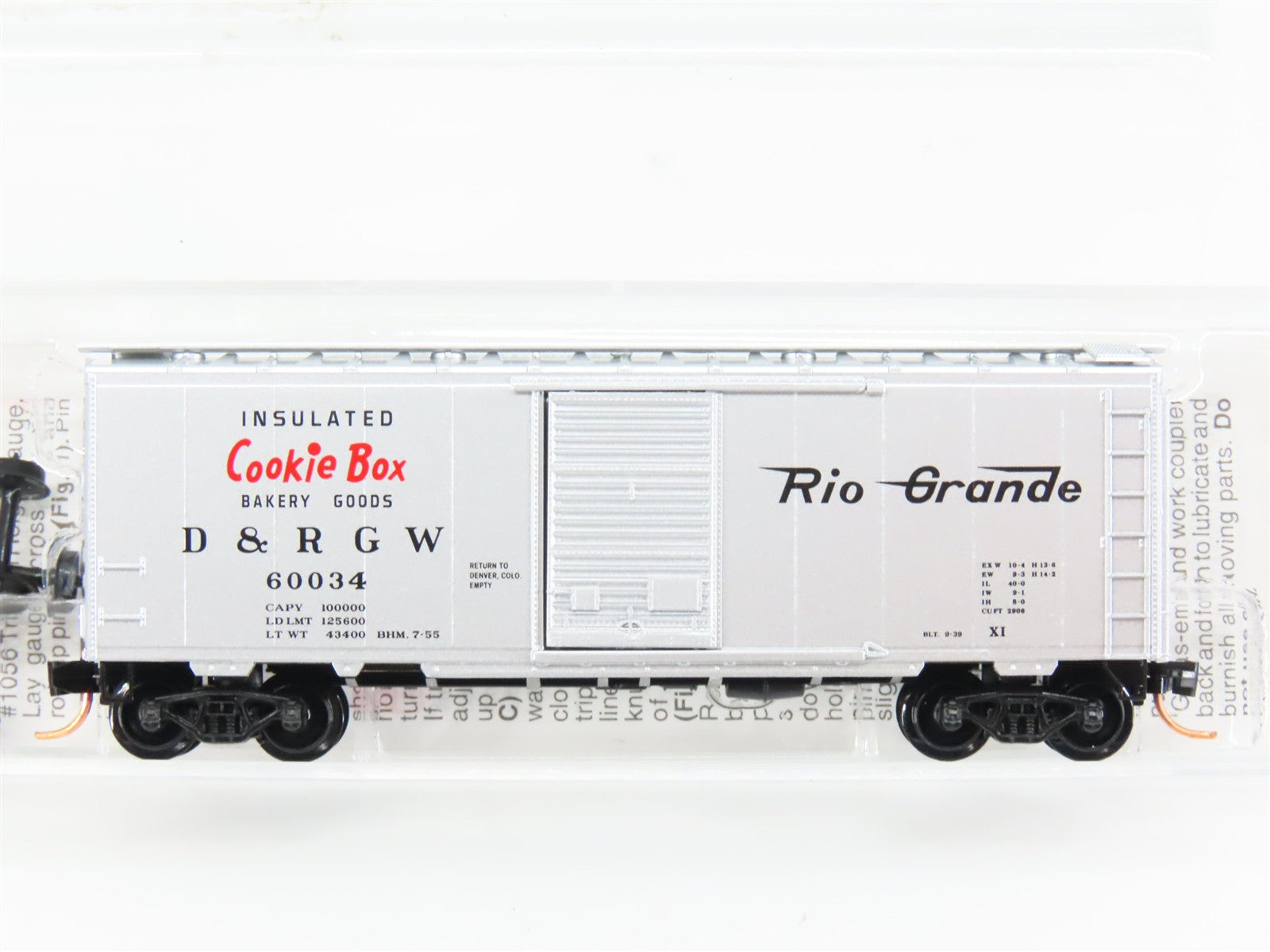 N Scale Micro-Trains MTL 20110 D&RGW Denver & Rio Grande Western 40' Box Car RTR