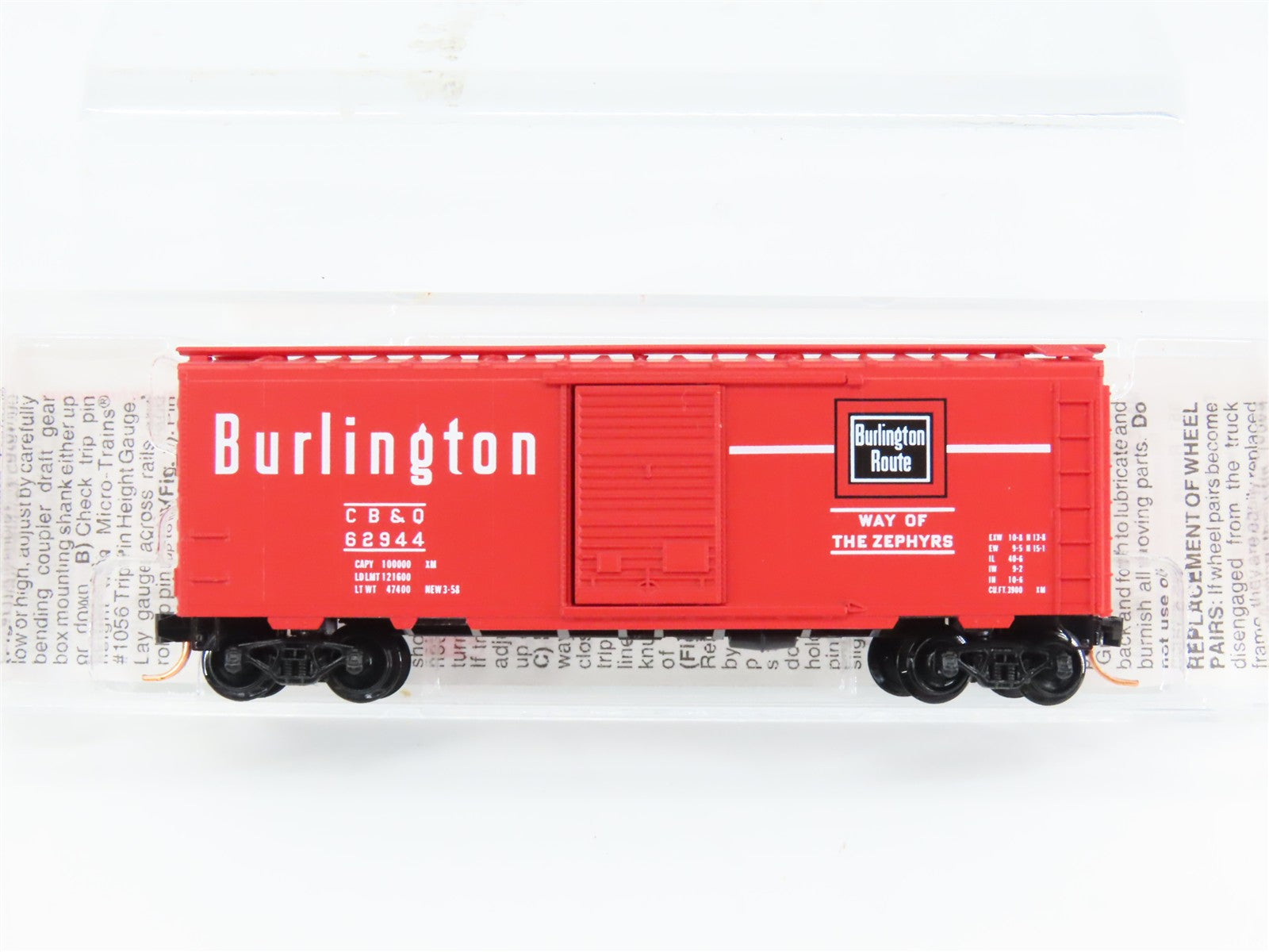 N Scale Micro-Trains MTL 20170 CB&Q Chicago, Burlington & Quincy 40' Box Car RTR