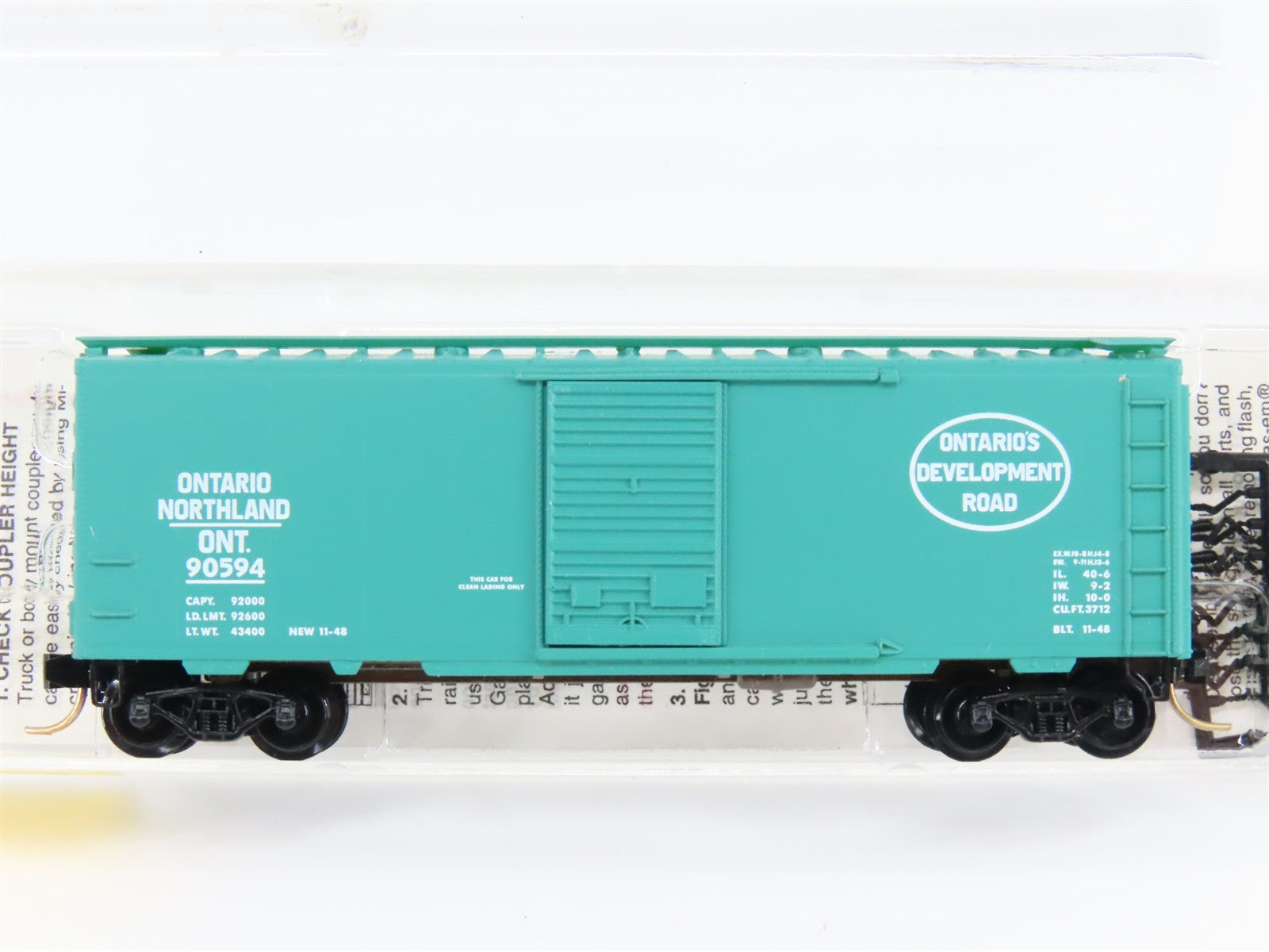 N Scale Micro-Trains MTL 20376 ONT Ontario Northland 40' Box Car 2-Pack RTR
