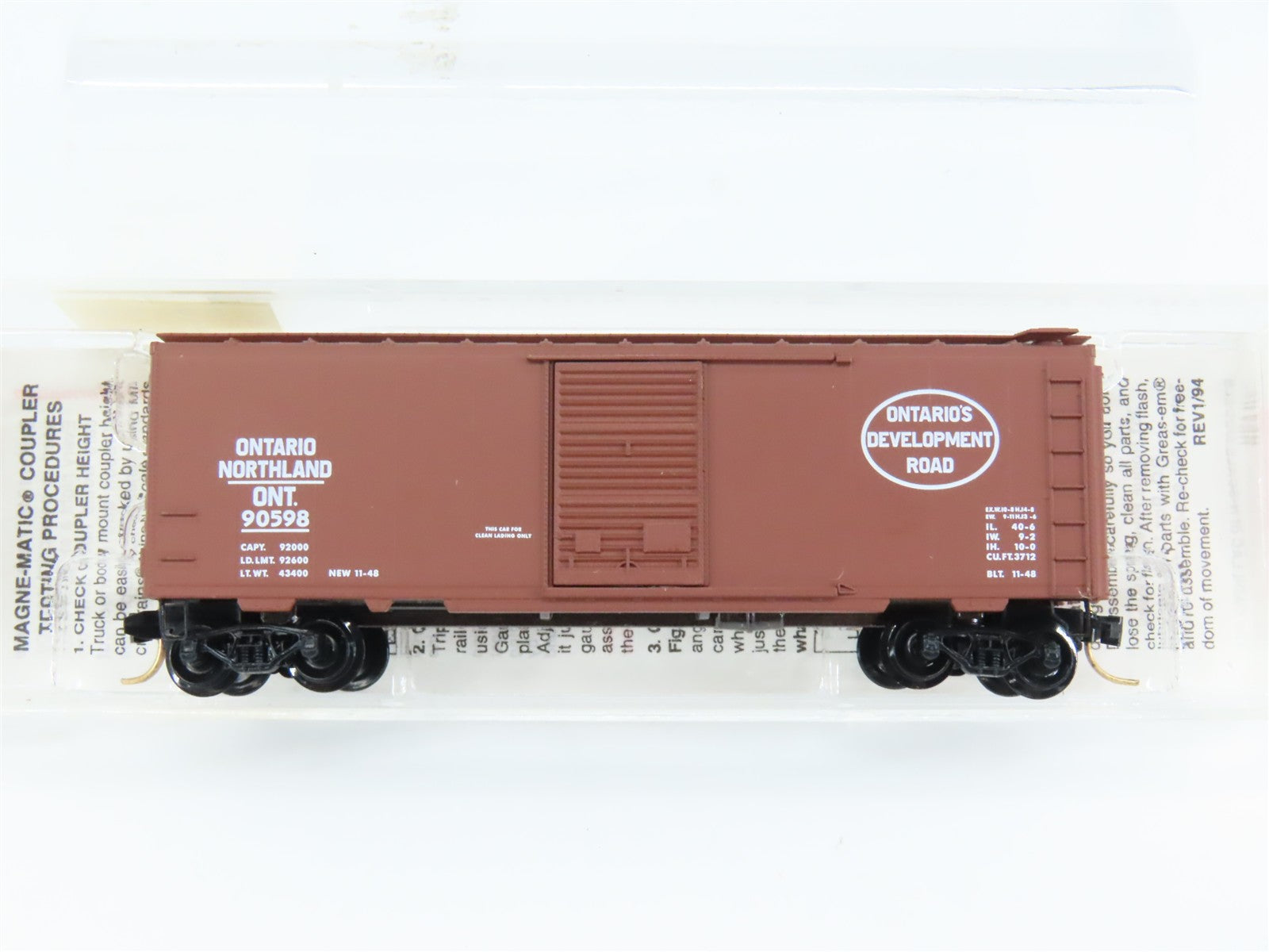 N Scale Micro-Trains MTL 20386 ONT Ontario Northland 40' Box Car 2-Pack RTR