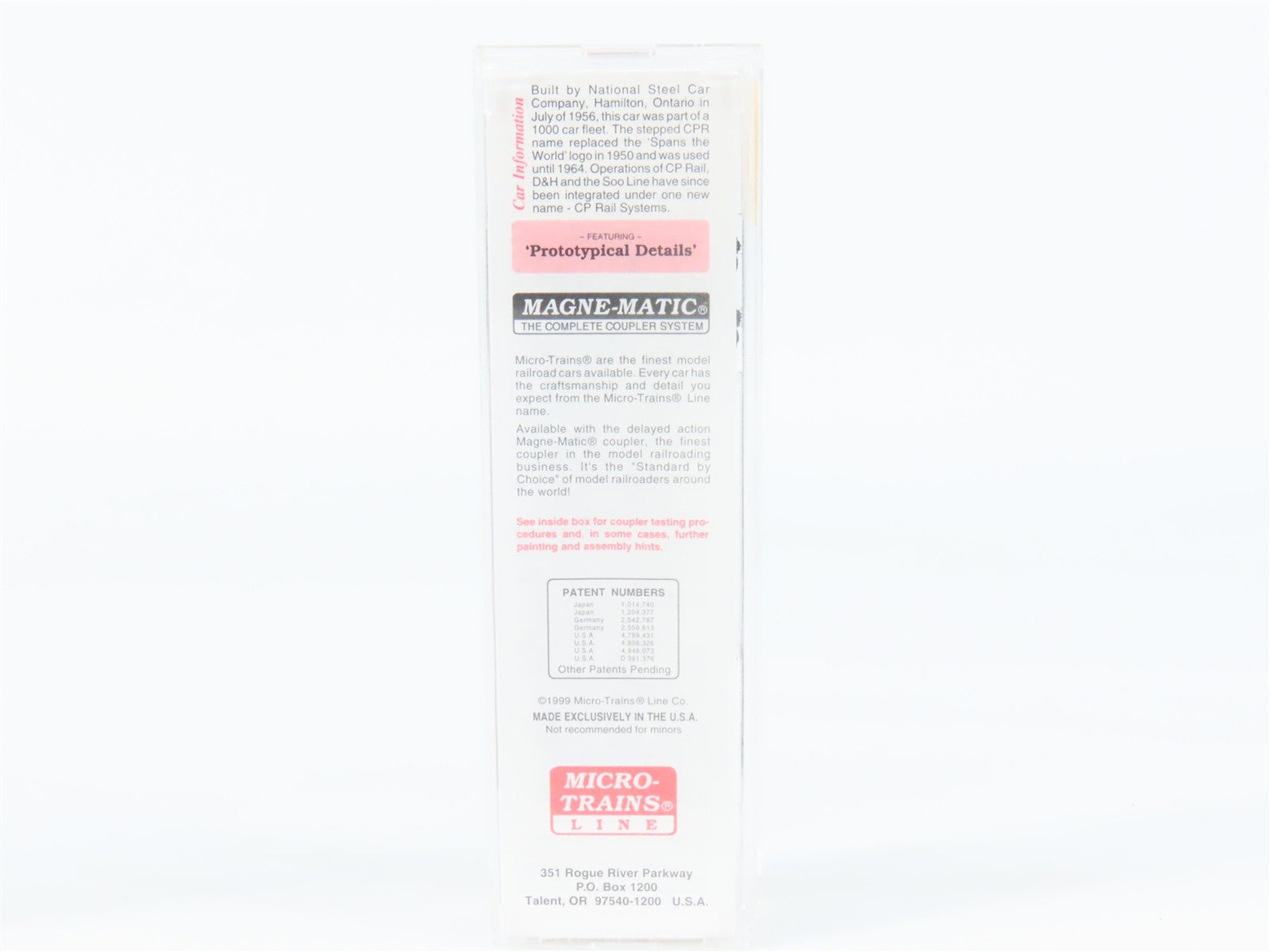 N Scale Micro-Trains MTL 20436/1 CP Canadian Pacific 40' Box Car 51029 RTR