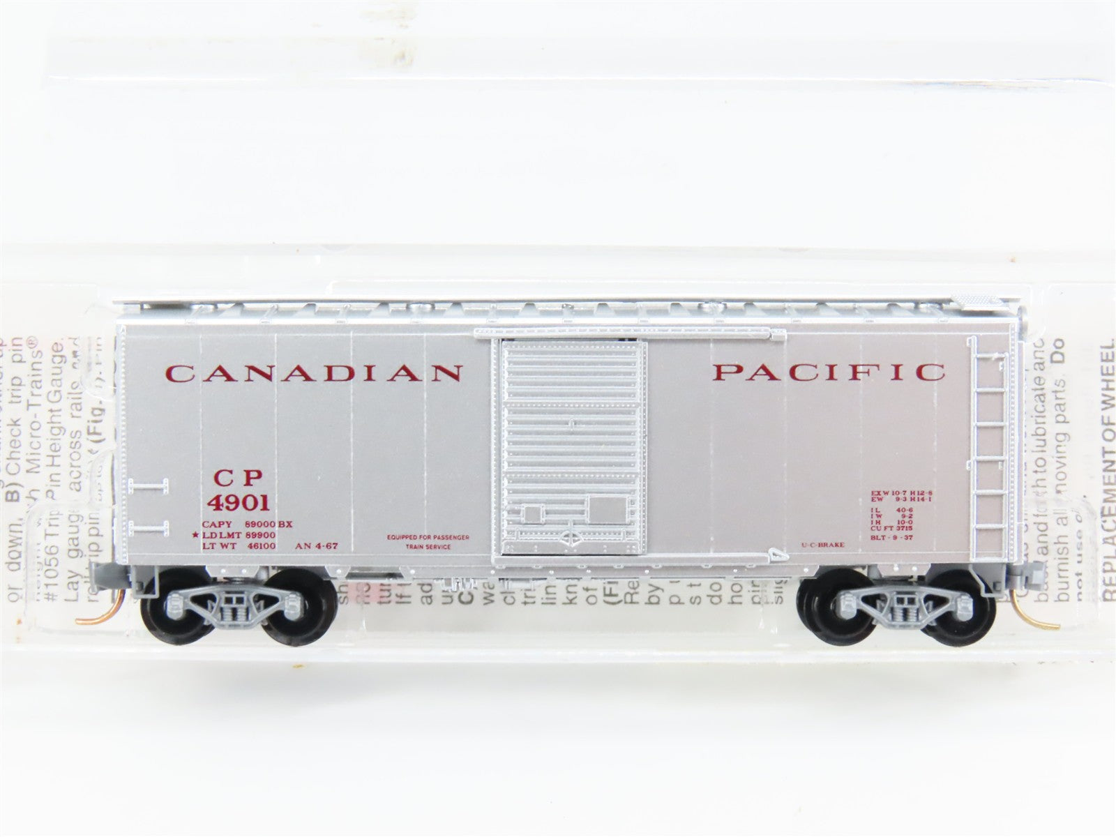 N Scale Micro-Trains MTL 20546 CP Canadian Pacific 40' Box Car 4901 RTR